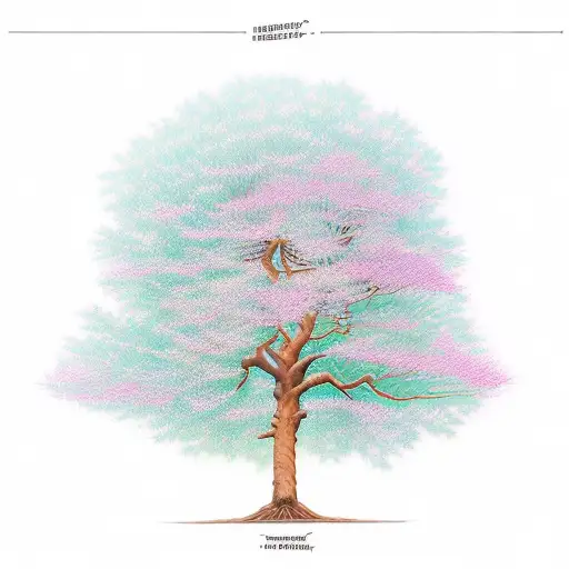 hemlock tree with words embedded: "rejoice in the joy of our children" tattoo design idea