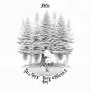 tree (preferably pine or hemlock) with the words "rejoyce in the joy or our children" as the leaves or root tattoo design idea