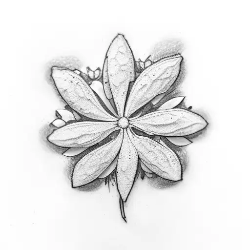 edelweiss and 4 leaf clover next to each other. tattoo design idea