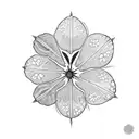 edelweiss and 4 leaf clover tattoo design idea