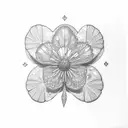 edelweiss and 4 leaf clover tattoo design idea