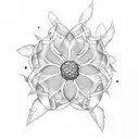edelweiss and 4 leaf clover tattoo design idea