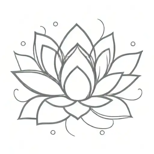 simple lotus flower with mandala patterns around it tattoo design idea