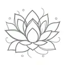 simple lotus flower with mandala patterns around it tattoo design idea