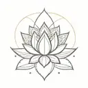 simple lotus flower with mandala patterns around it tattoo design idea