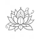 simple lotus flower with mandala patterns around it tattoo design idea