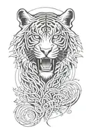 Celtic tiger with water splash tattoo tattoo design idea