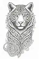 Celtic tiger with water splash tattoo tattoo design idea