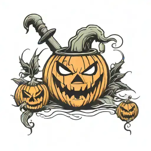 halloween jack o lantern tattoo design idea