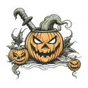 halloween jack o lantern tattoo design idea