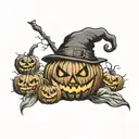 halloween jack o lantern tattoo design idea