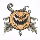 halloween jack o lantern tattoo design idea