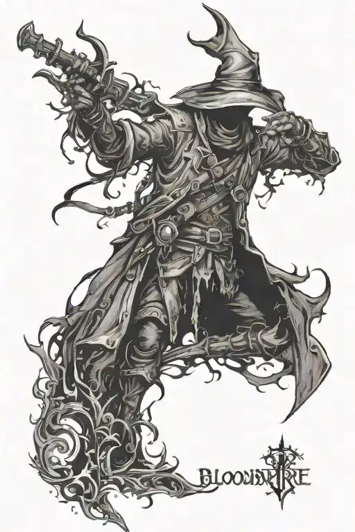 bloodborne logo tattoo design idea