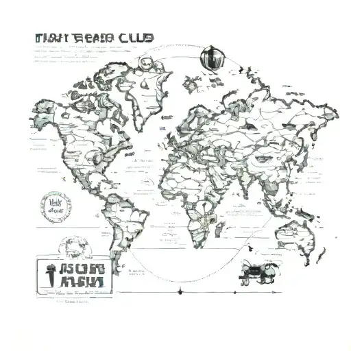 Round world map half spartan warrior half tiger motorbike riding traveller and fight club film  tattoo design idea