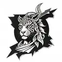 half spartan warrior half tiger tattoo design idea