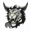 half spartan warrior half tiger tattoo design idea