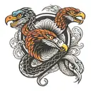 snake and eagle tattoo design idea