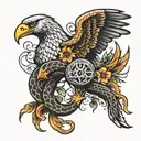 snake and eagle tattoo design idea