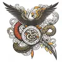 snake and eagle tattoo design idea