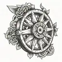 wagon wheel tattoo design idea