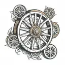 wagon wheel tattoo design idea