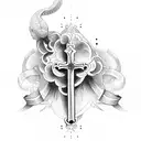 cross with bible verse tattoo design idea