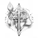 cross with bible verse tattoo design idea