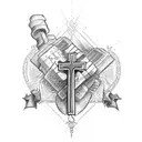 cross with bible verse tattoo design idea