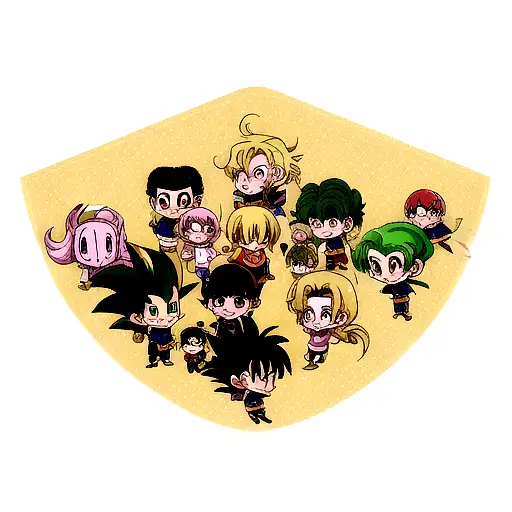 personajes de dragon ball z pequeños en escalera tattoo design idea