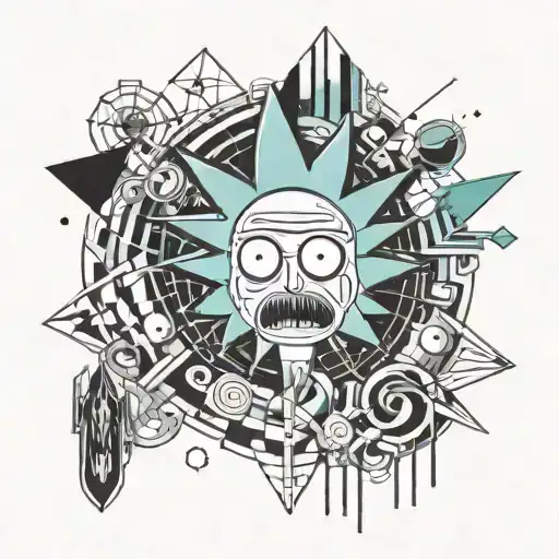 rick and morty tattoo design idea