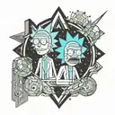 rick and morty tattoo design idea
