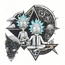 rick and morty tattoo design idea