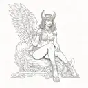 nude valkyrie pin up model tattoo design idea