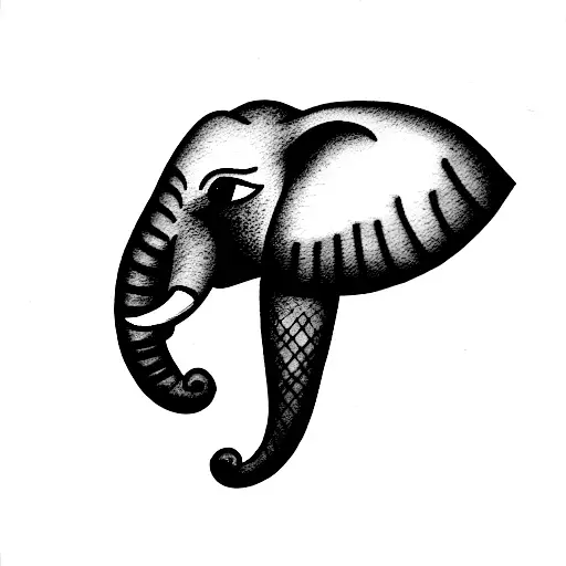 Premium Photo | Hyperrealistic Black And White Elephant Portrait Tattoo  Drawing