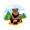 mama bear with 2 cubs tattoo design idea
