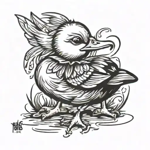Yes Duckling tattoo design idea