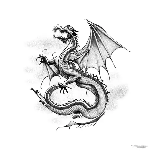 Dragons dance tattoo design idea