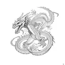 Dragons dance tattoo design idea