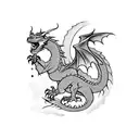 Dragons dance tattoo design idea