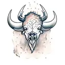 bison skull tattoo design idea