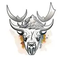 bison skull tattoo design idea