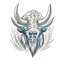 bison skull tattoo design idea