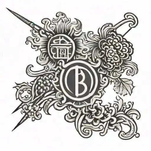 Symbol Basque Country and Brittany Japanese style tattoo design idea