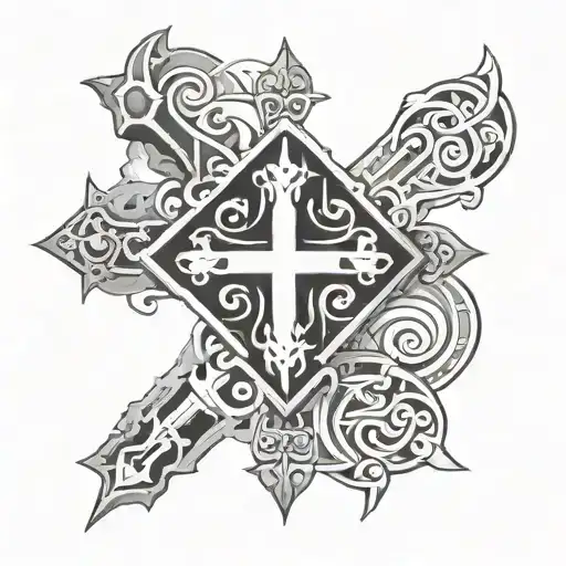 Basque Cross and Brittany symbol + Manga Naruto reference tattoo design idea