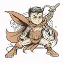 super hero kid holding tattoo design idea