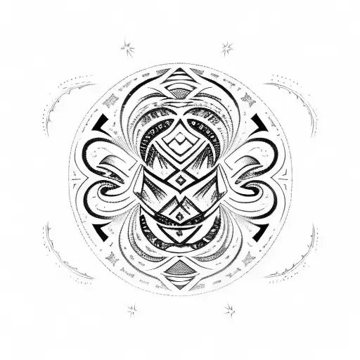 Tribal Geometric Mandala Vector Design, Polynesian Hawaiian Tattoo Style  Pattern with Waves, Triangles and Abstract Stock Vector - Illustration of  zigzag, circle: 229030550
