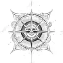 ocean wave constellation sun moon polynesian travel adventure compass wings mermaid lion dolphin turtle phoenix tattoo design idea