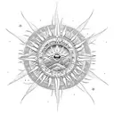 ocean wave constellation sun moon polynesian travel adventure compass wings mermaid lion dolphin turtle phoenix tattoo design idea