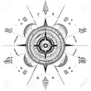 constellation sun moon polynesian travel adventure compass  tattoo design idea