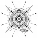 constellation sun moon polynesian travel adventure compass  tattoo design idea